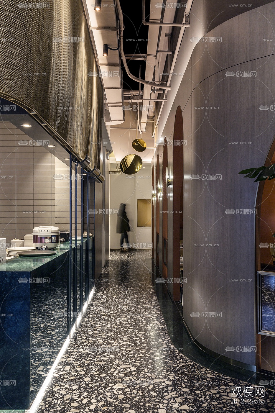 现代西餐厅效果图下载（渲染图10）