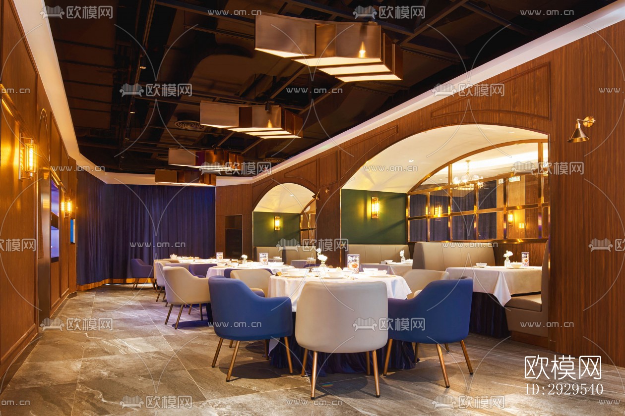 后现代西餐厅效果图下载（渲染图4）
