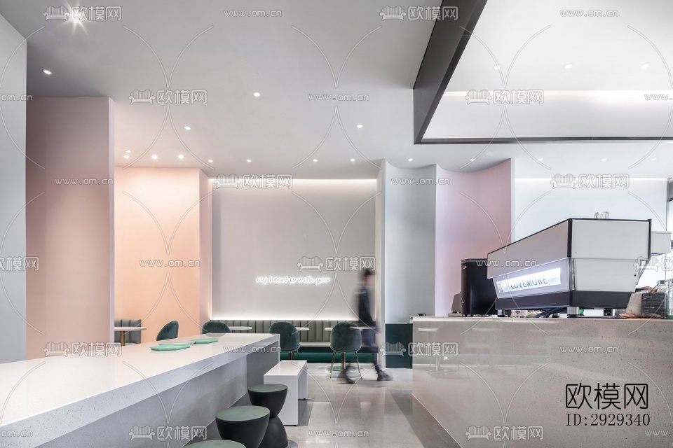 北欧咖啡奶茶效果图下载（渲染图2）