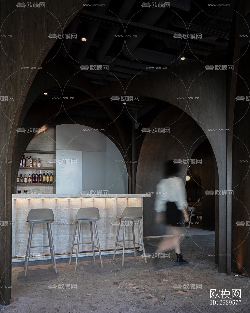 高级灰西餐厅效果图下载（渲染图17）