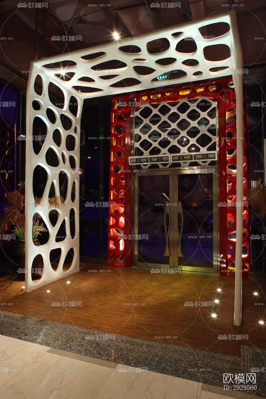 新中式西餐厅效果图下载（渲染图17）