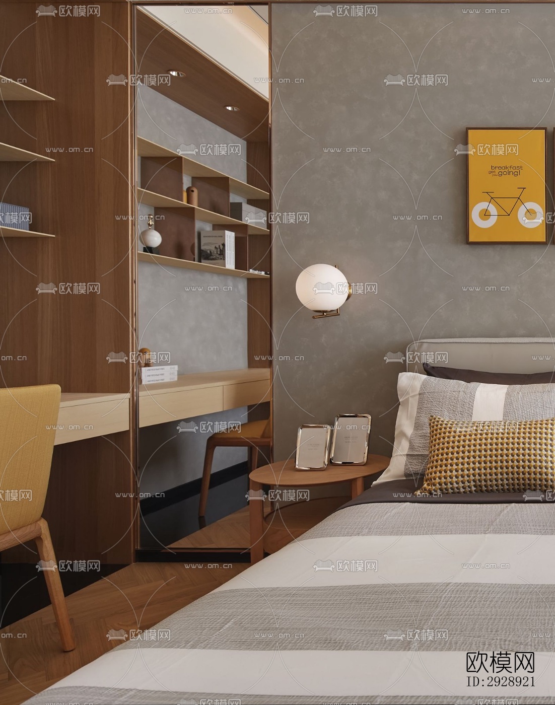 现代平层效果图下载（渲染图11）