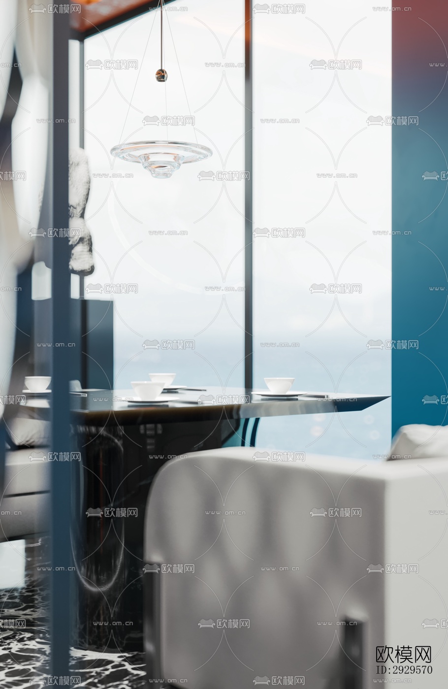 现代西餐厅效果图下载（渲染图11）