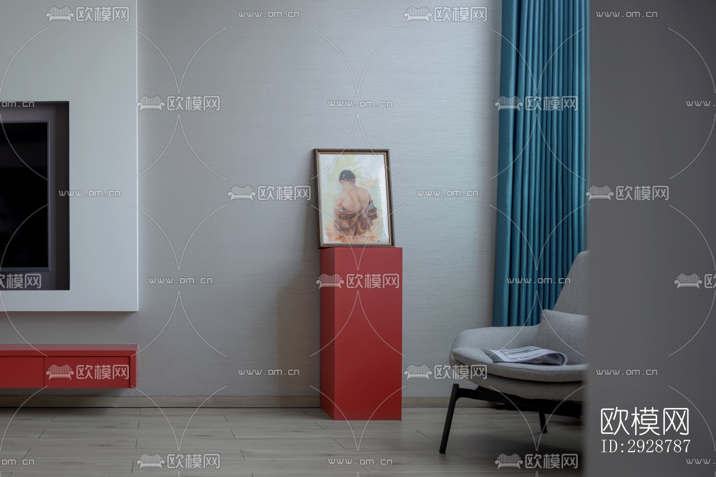 现代平层效果图下载（渲染图9）