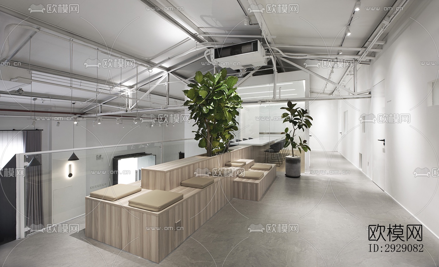 工业风办公区效果图下载（渲染图16）