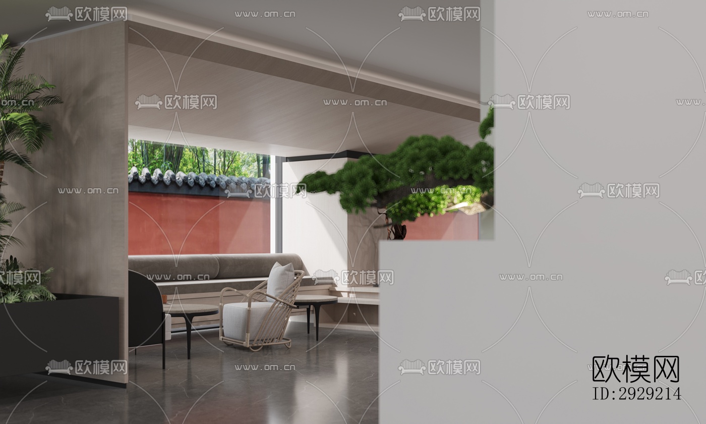 现代商务大堂效果图下载（渲染图17）