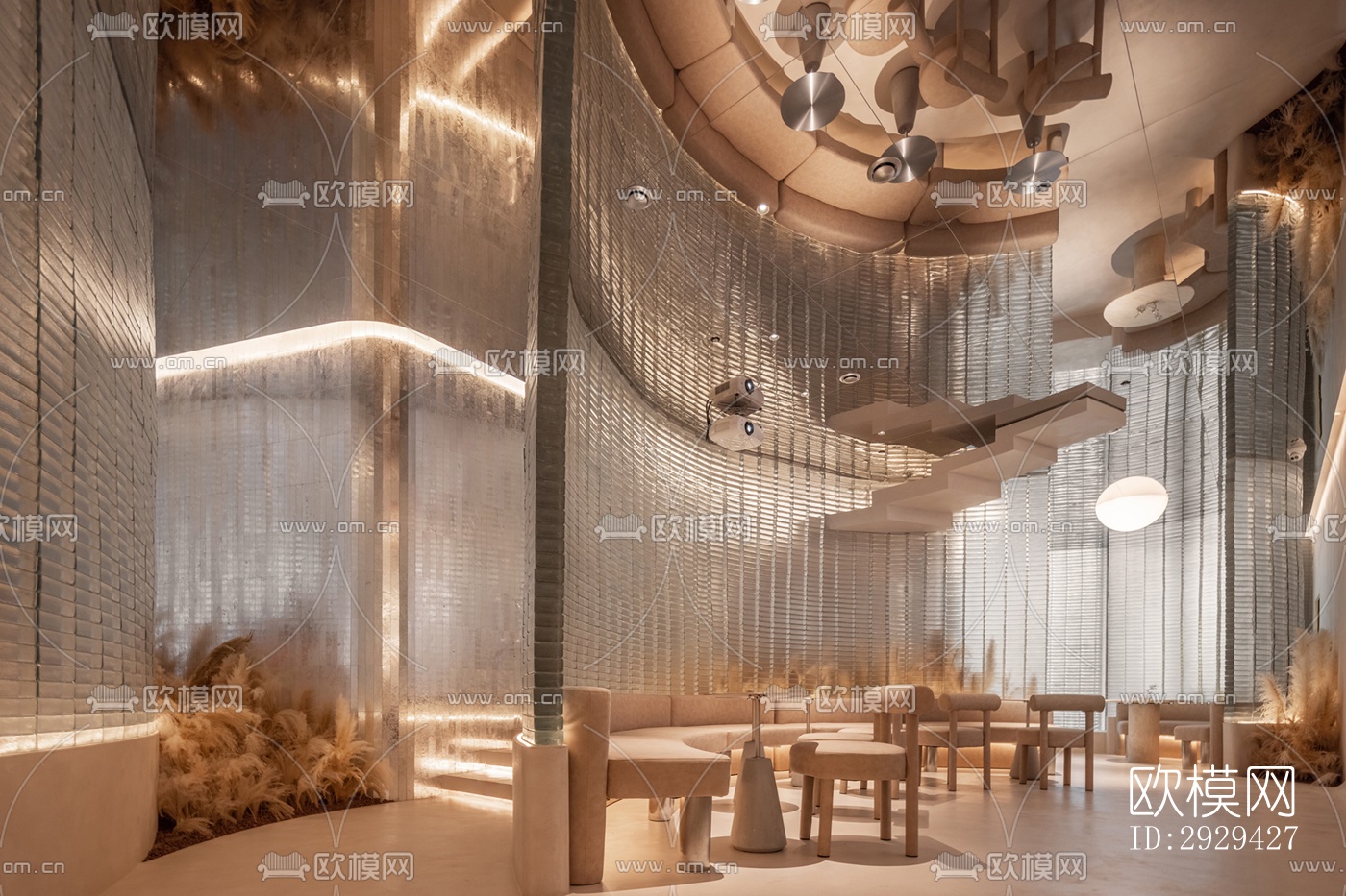 现代咖啡奶茶效果图下载（渲染图2）