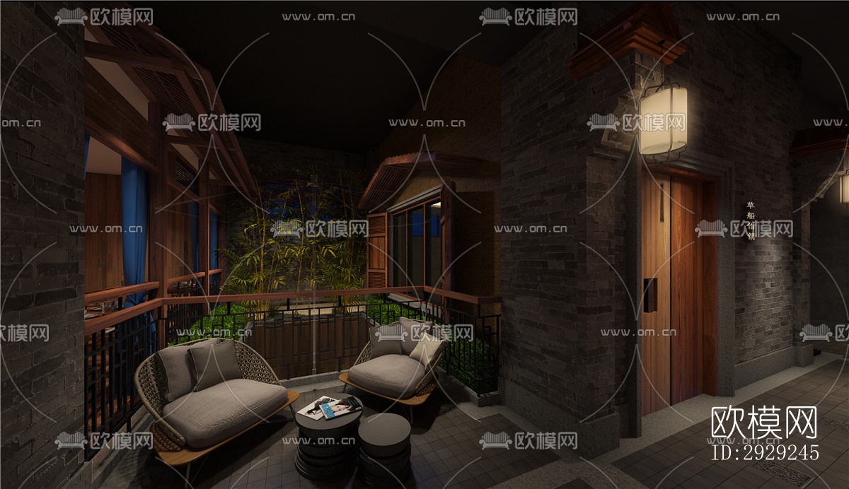 中式中餐厅效果图下载（渲染图4）