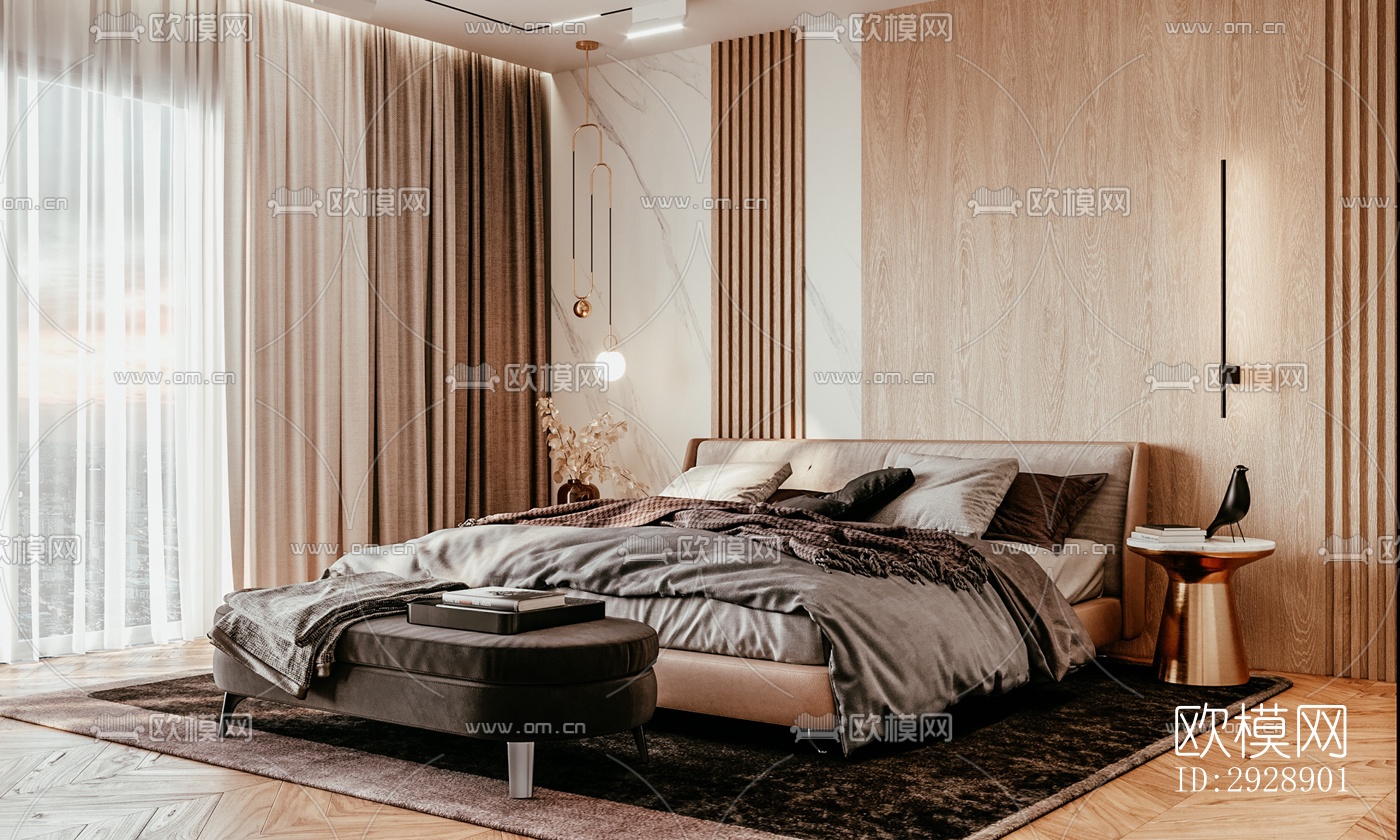 现代平层效果图下载（渲染图16）