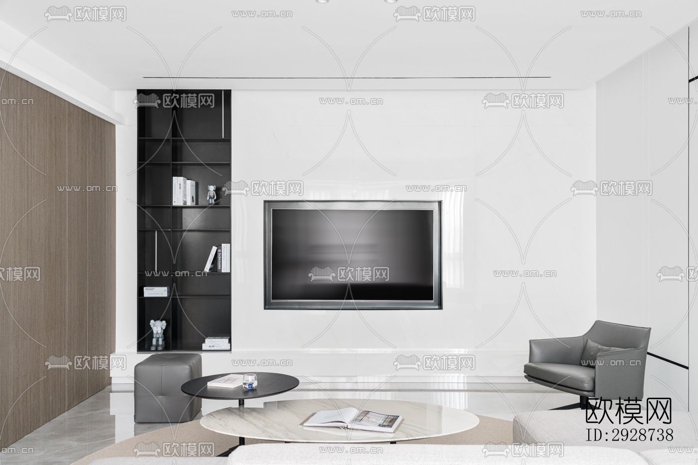 现代平层效果图下载（渲染图13）