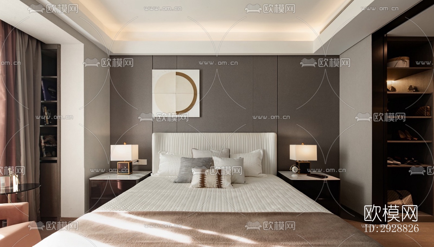 现代平层效果图下载（渲染图6）