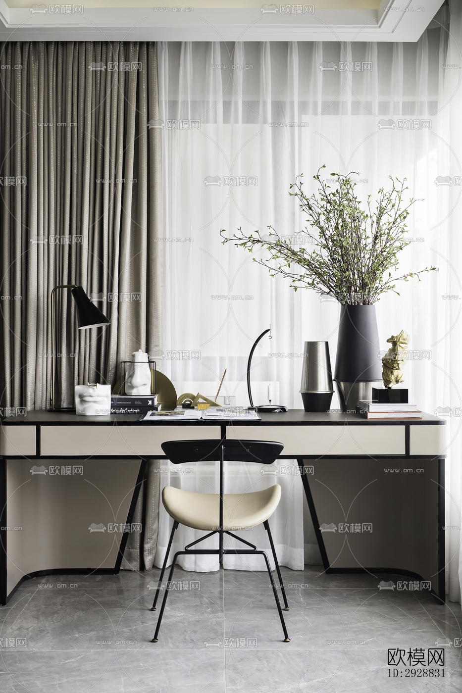 现代平层效果图下载（渲染图8）