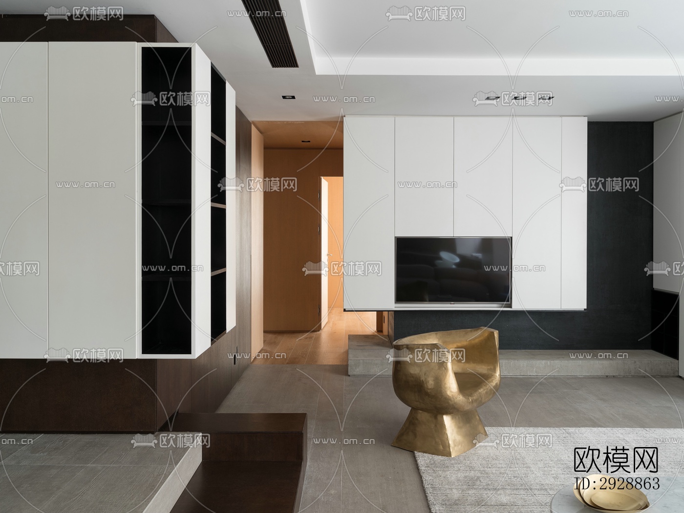 现代平层效果图下载（渲染图6）