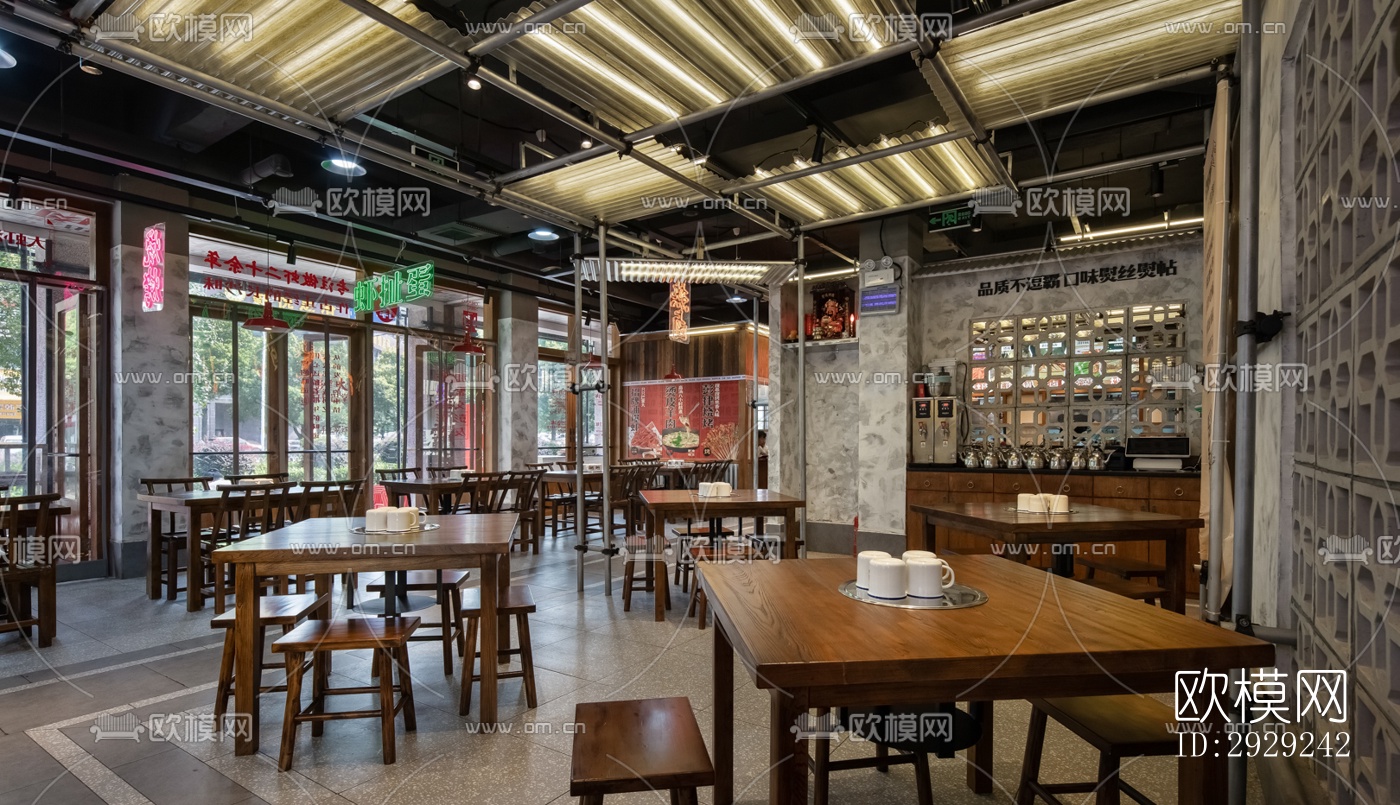 中式中餐厅效果图下载（渲染图10）