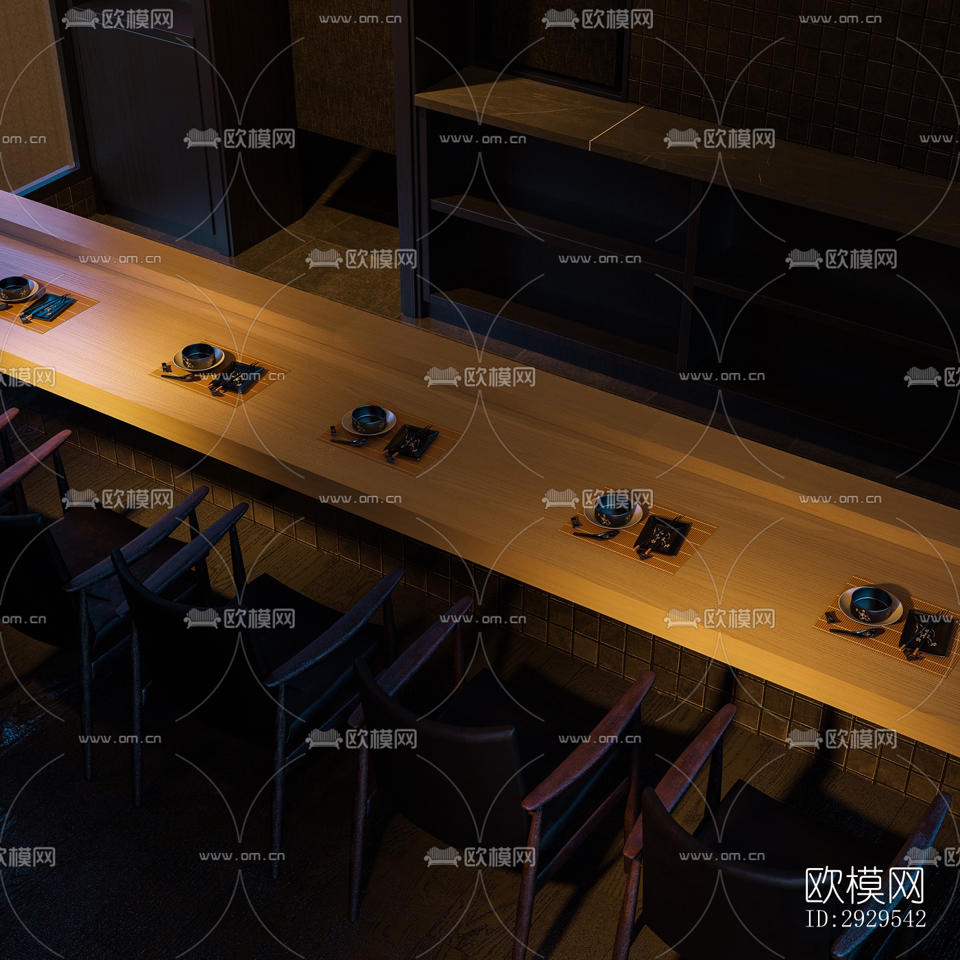 后现代西餐厅效果图下载（渲染图1）