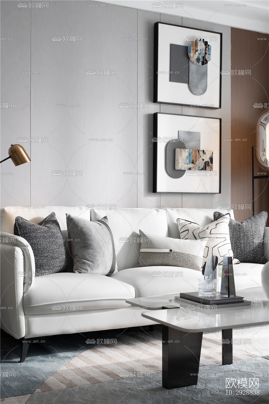 现代平层效果图下载（渲染图1）