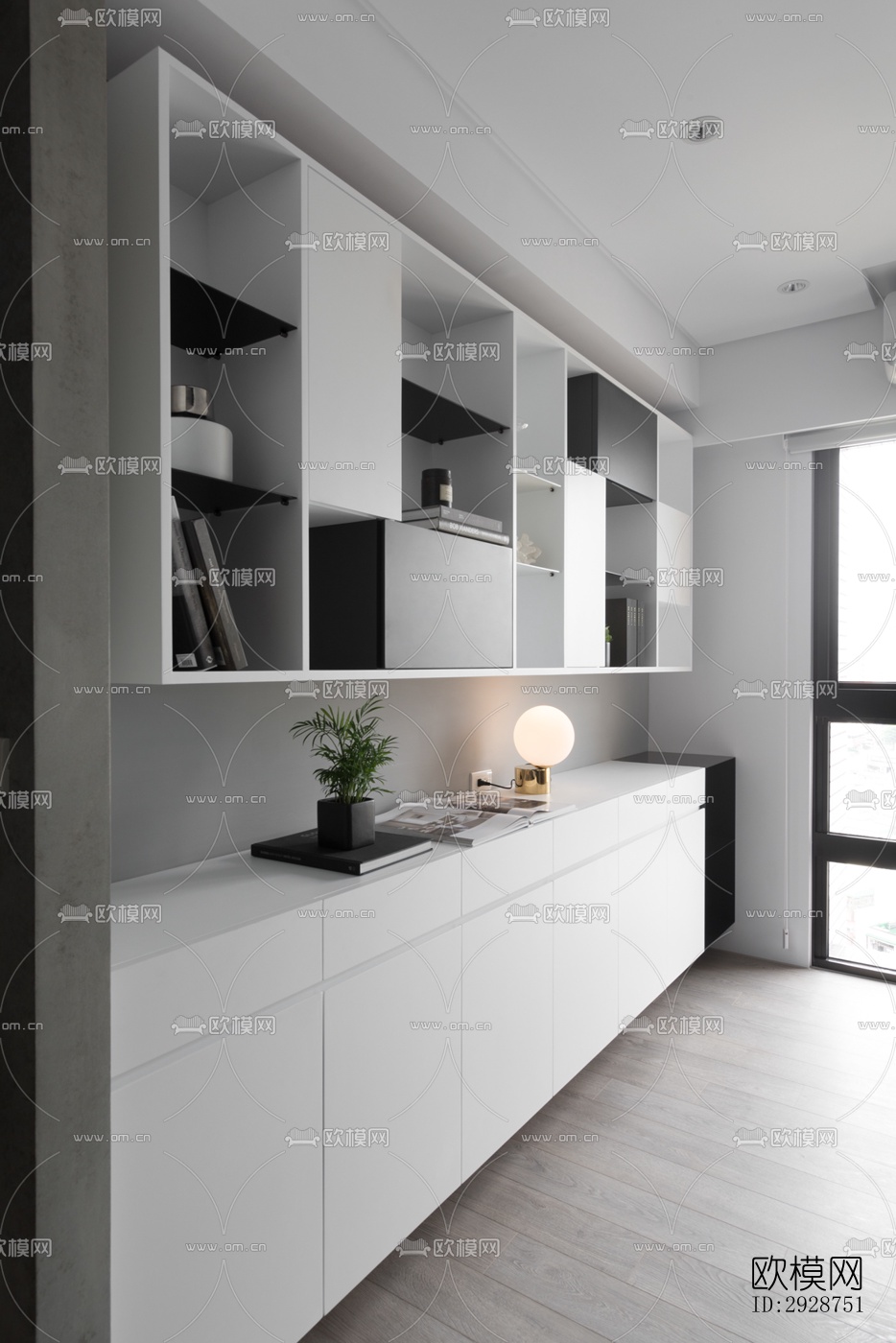 现代平层效果图下载（渲染图15）