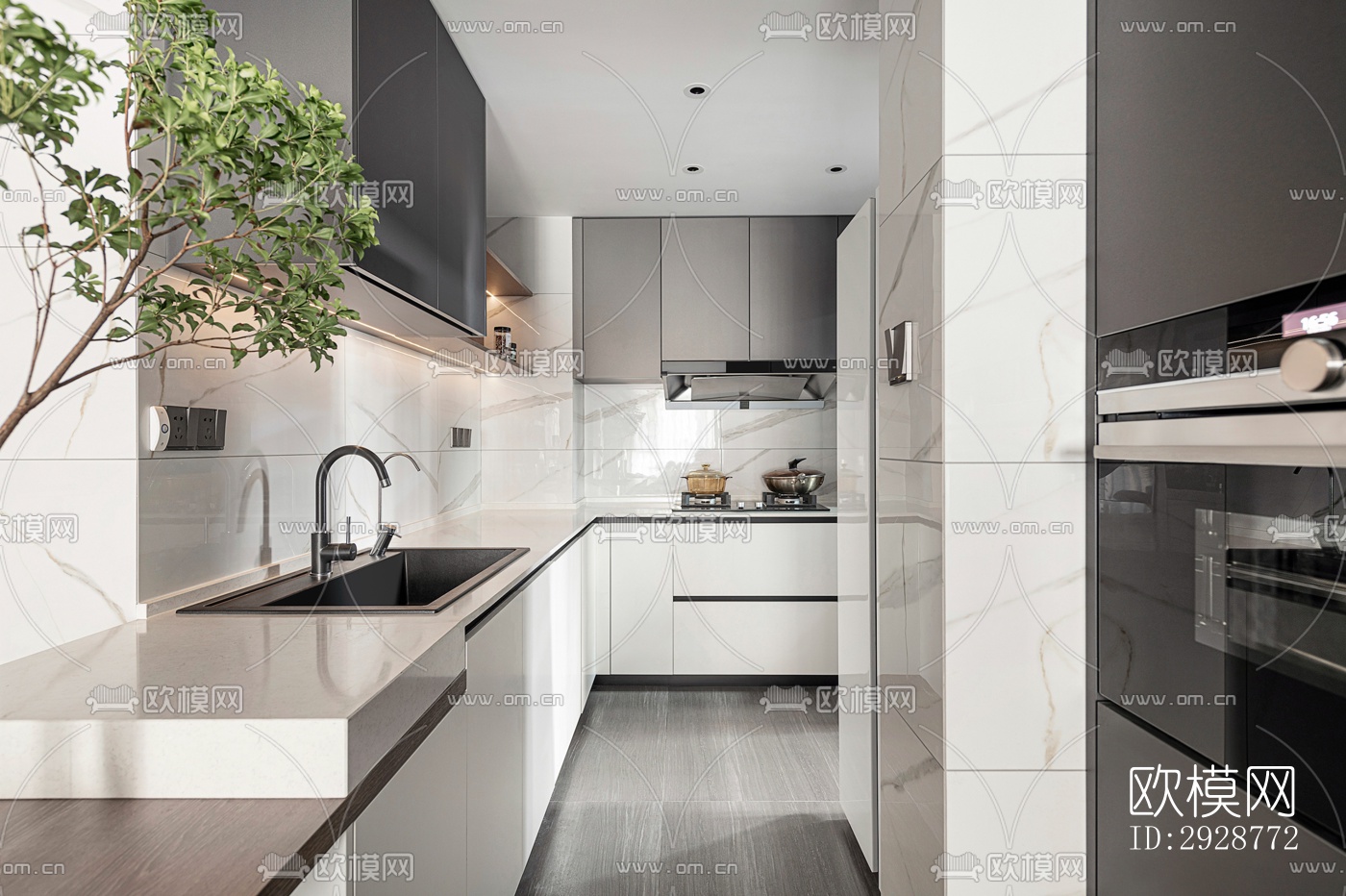 现代平层效果图下载（渲染图3）