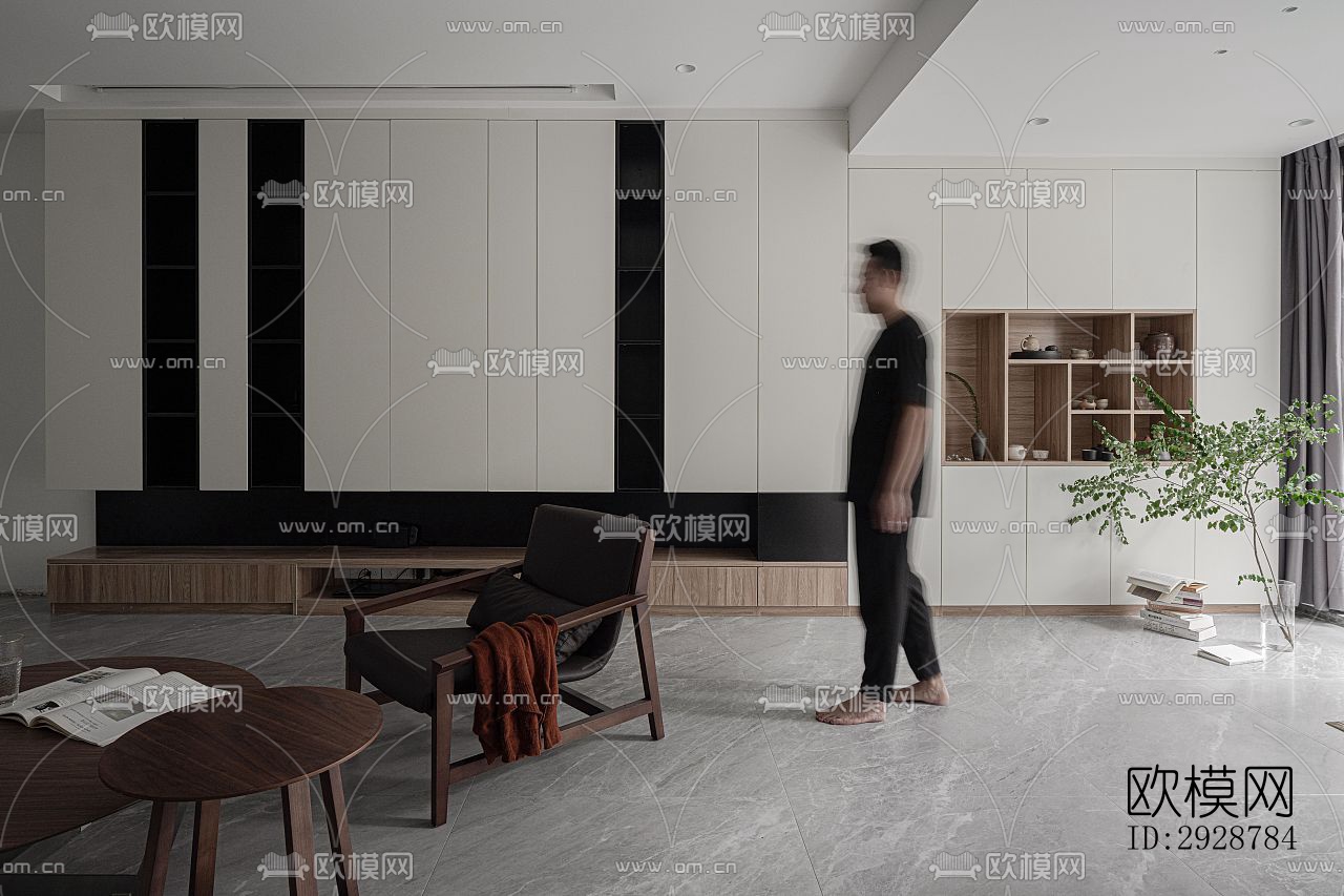 现代平层效果图下载（渲染图13）