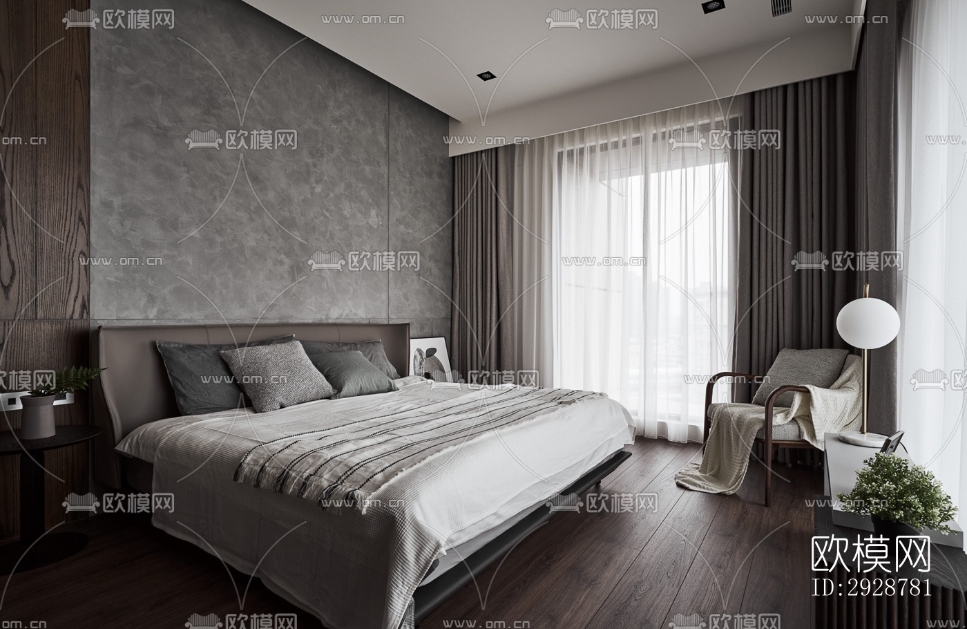 现代平层效果图下载（渲染图11）