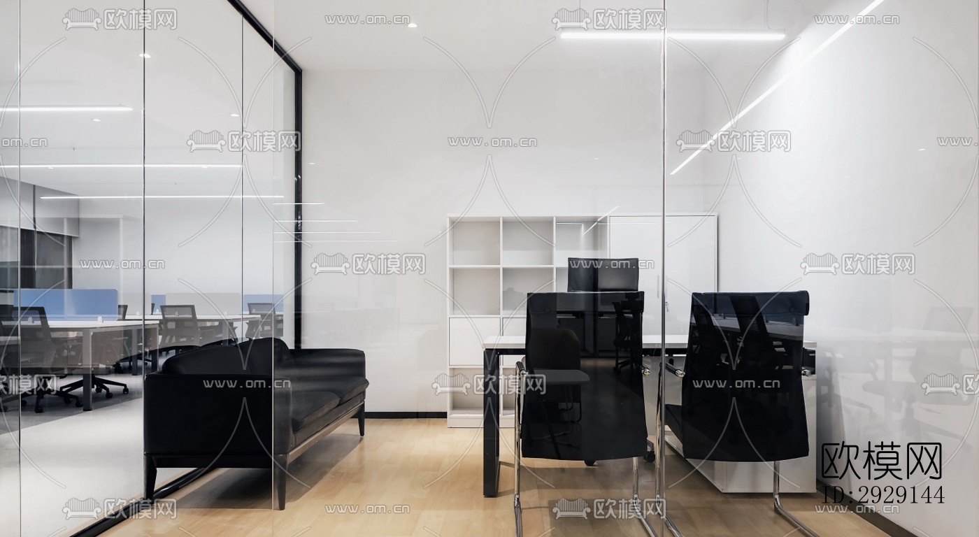 现代办公区效果图下载（渲染图10）