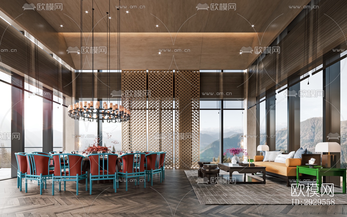 工业风西餐厅效果图下载（渲染图8）