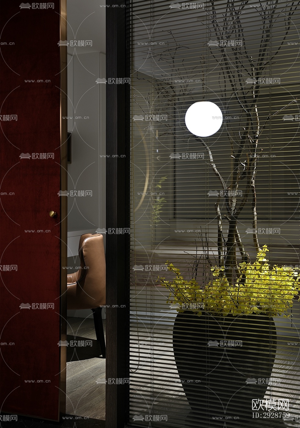 现代平层效果图下载（渲染图14）