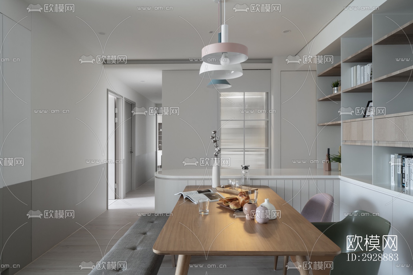 现代平层效果图下载（渲染图8）