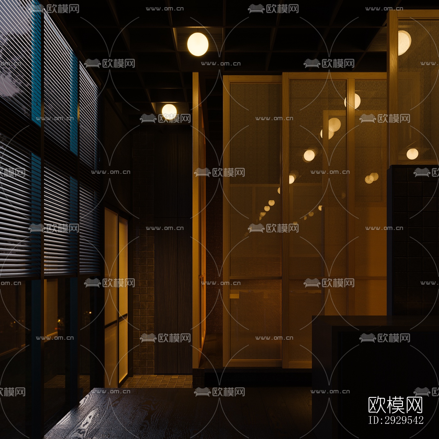 后现代西餐厅效果图下载（渲染图13）