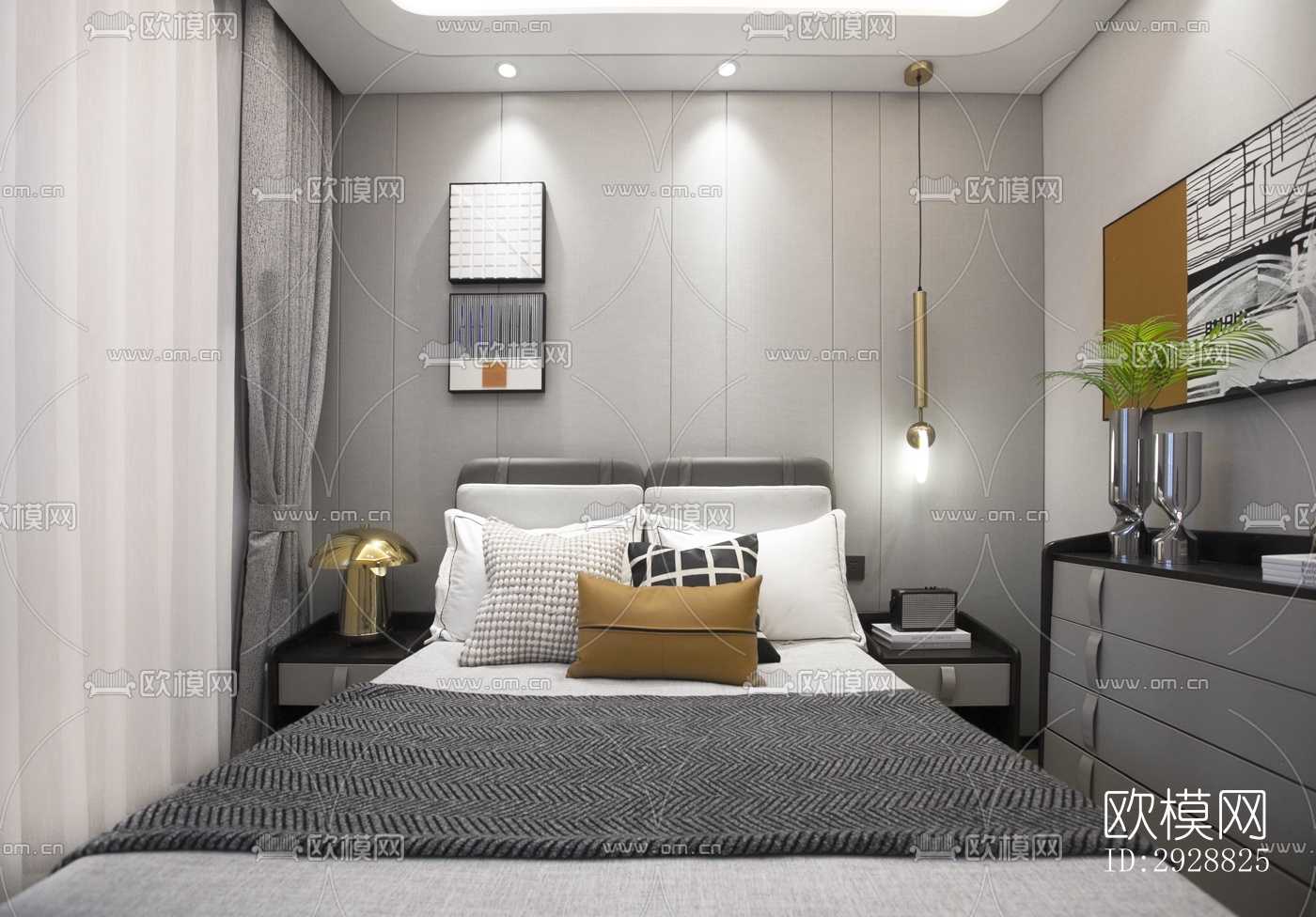 现代平层效果图下载（渲染图4）