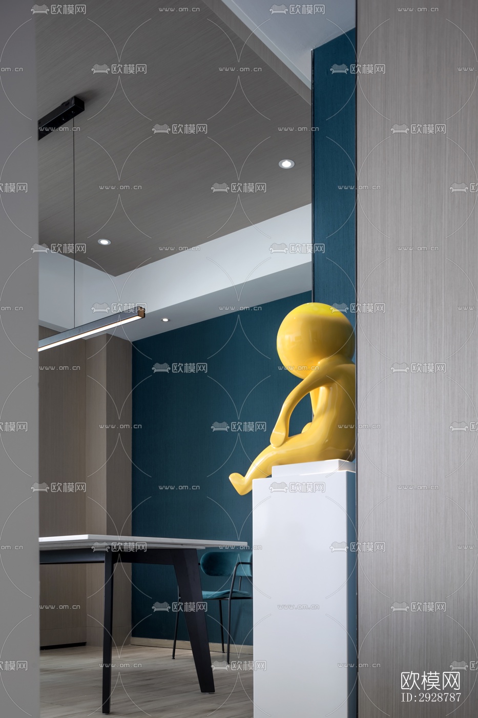 现代平层效果图下载（渲染图7）