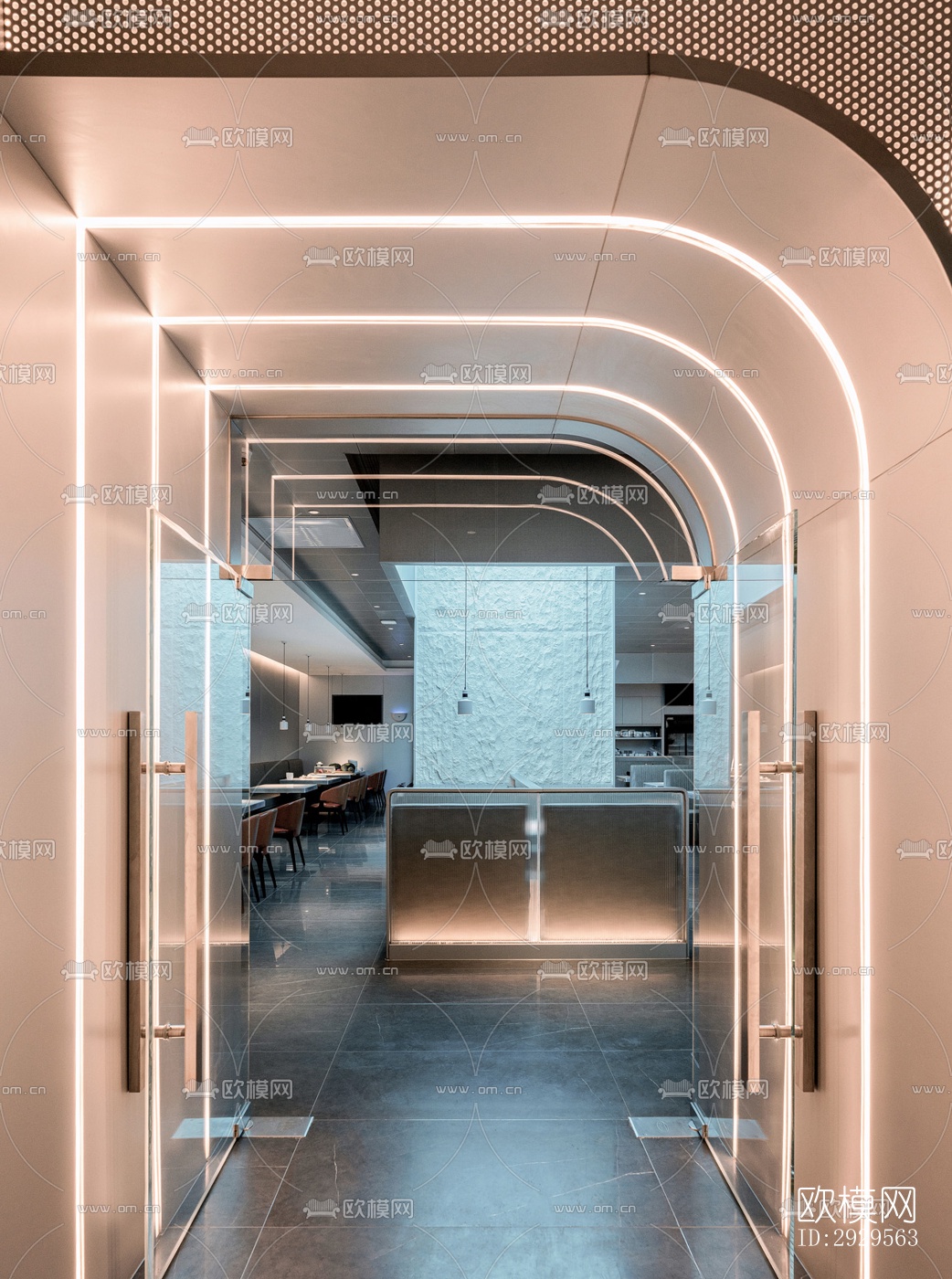 现代西餐厅效果图下载（渲染图4）