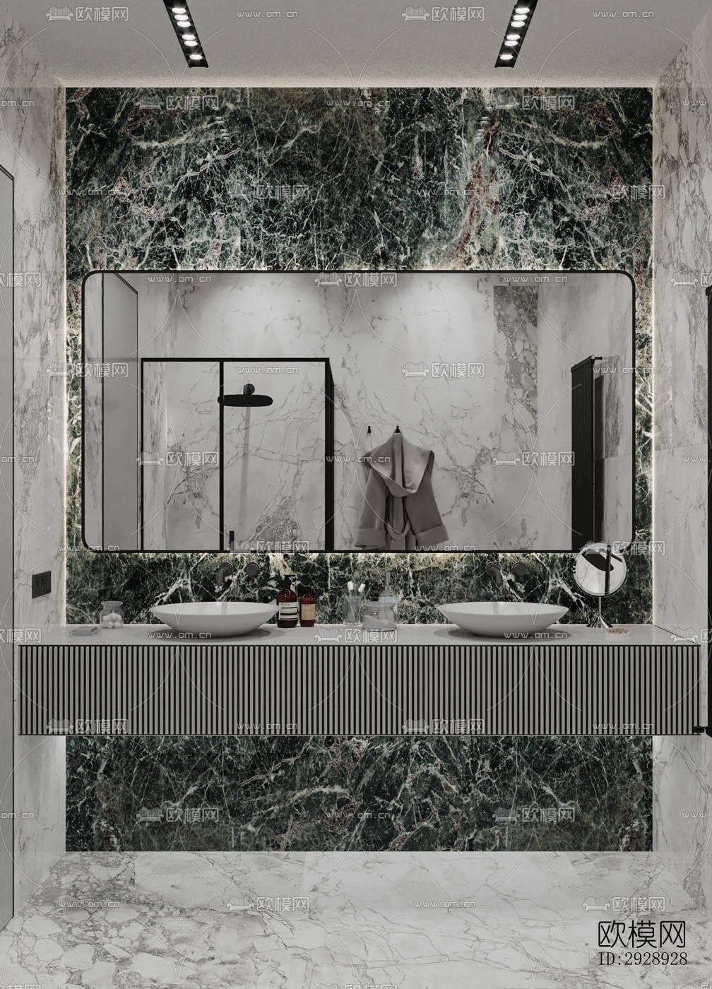 美式平层效果图下载（渲染图9）