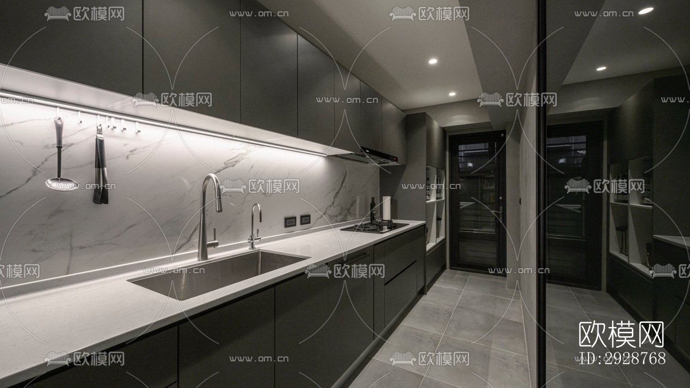 现代平层效果图下载（渲染图7）