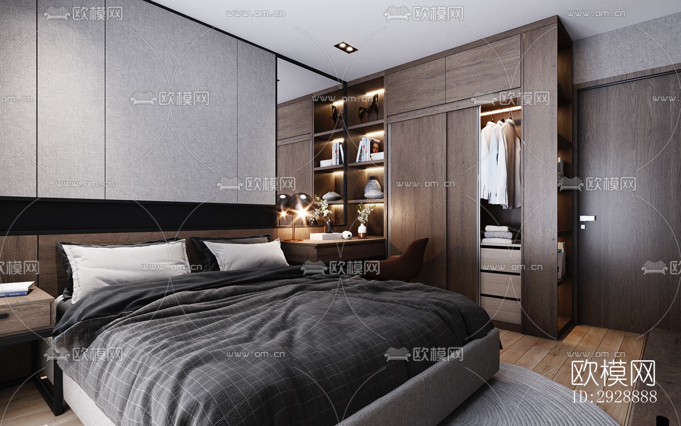 现代平层效果图下载（渲染图8）