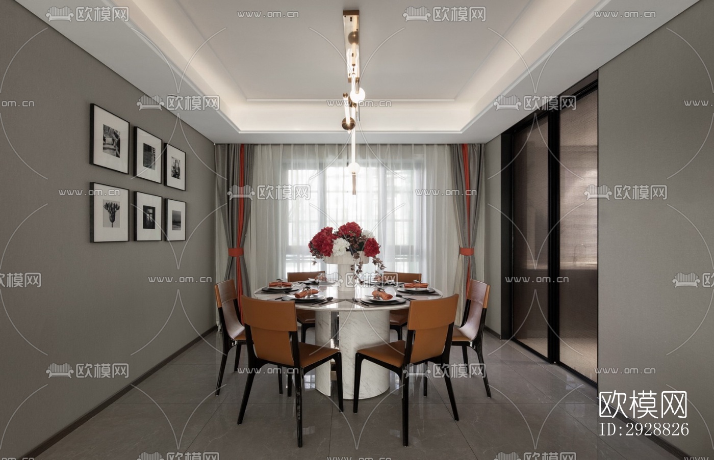 现代平层效果图下载（渲染图2）