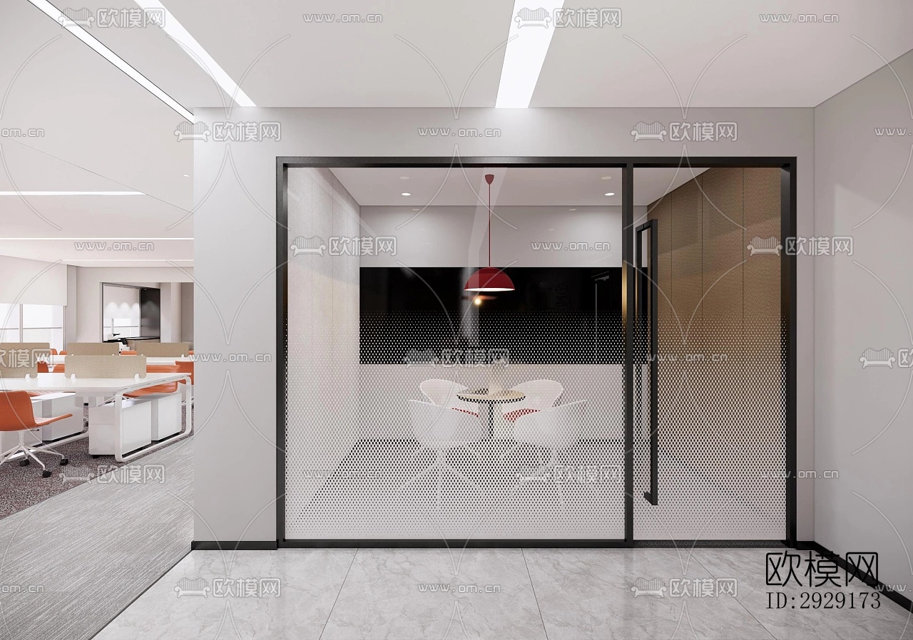 现代办公区效果图下载（渲染图7）