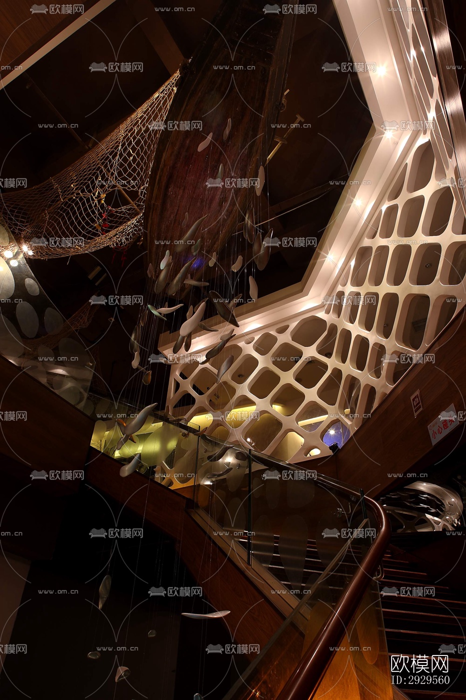 新中式西餐厅效果图下载（渲染图10）