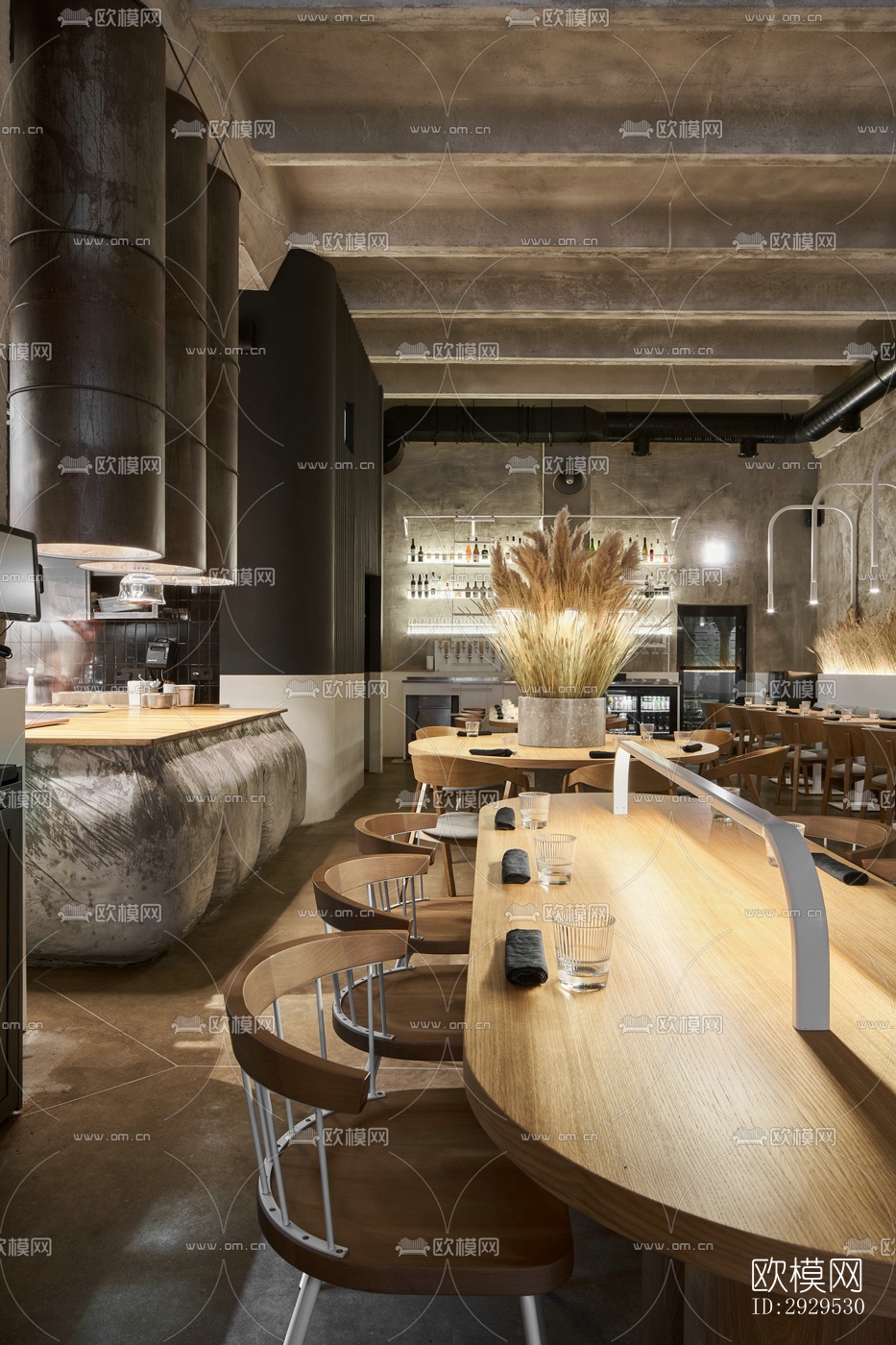 侘寂西餐厅效果图下载（渲染图6）