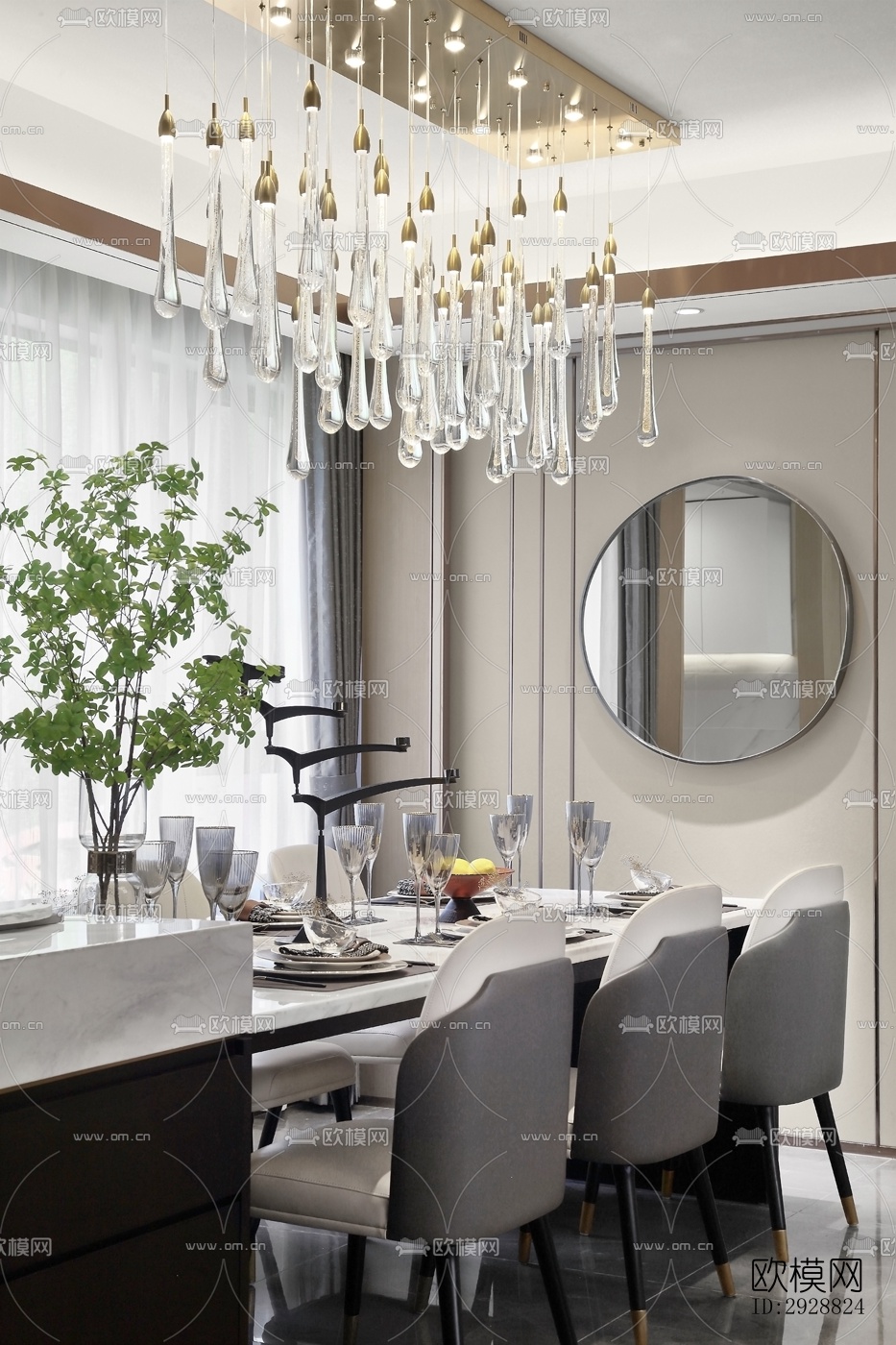 现代平层效果图下载（渲染图3）