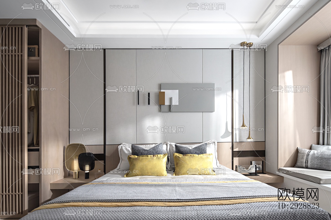 现代平层效果图下载（渲染图9）