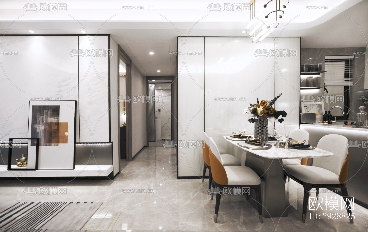 现代平层效果图下载（渲染图13）