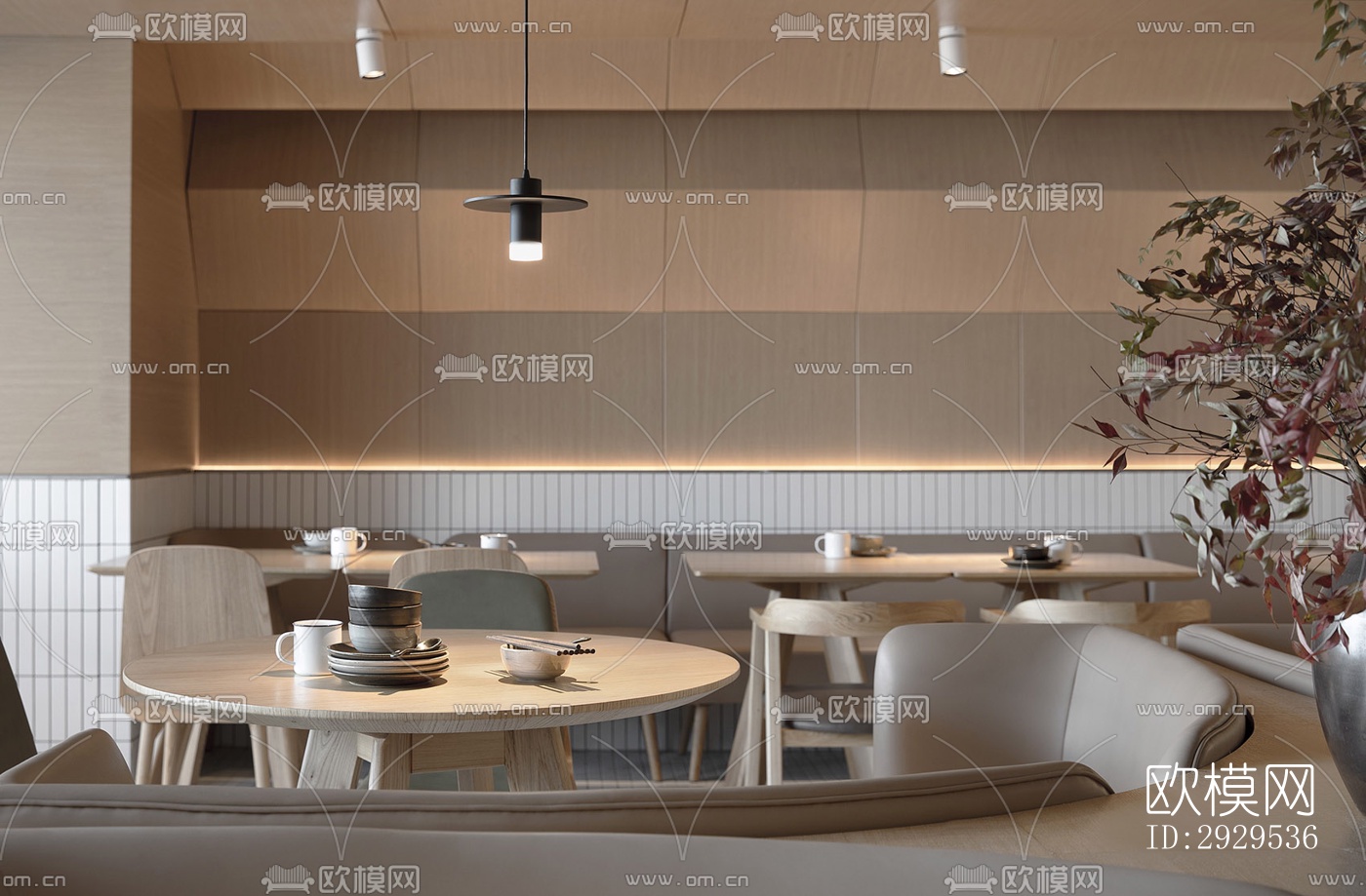 北欧西餐厅效果图下载（渲染图9）