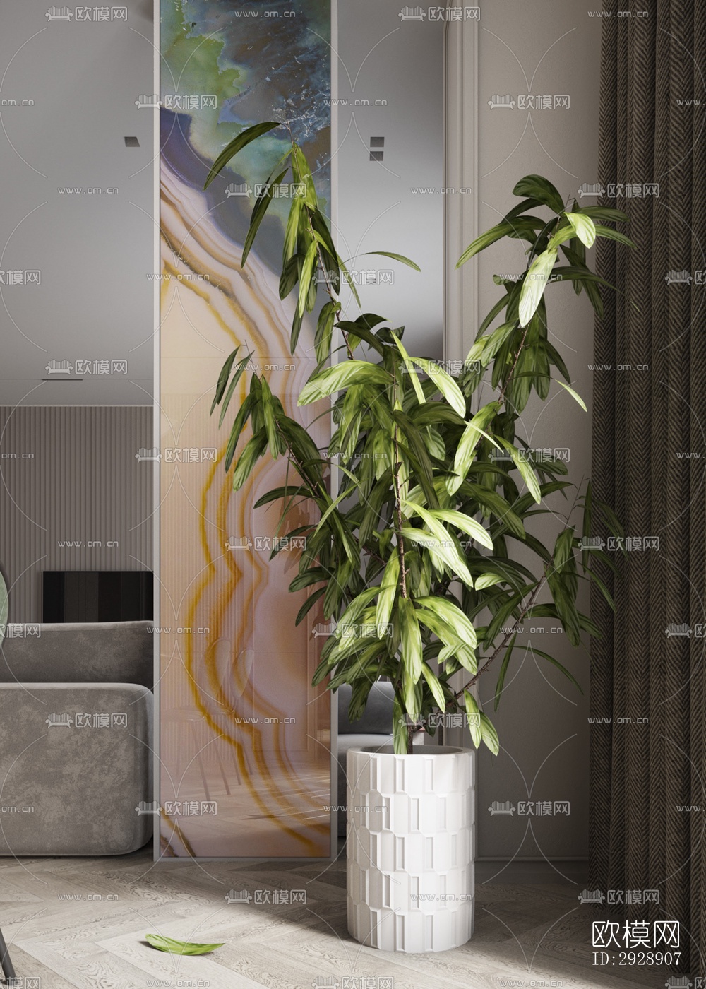 现代平层效果图下载（渲染图13）