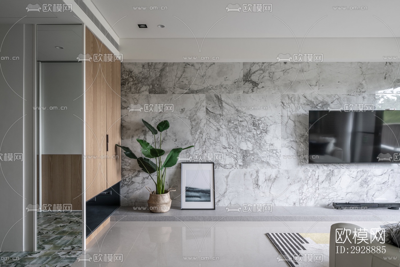 现代平层效果图下载（渲染图8）