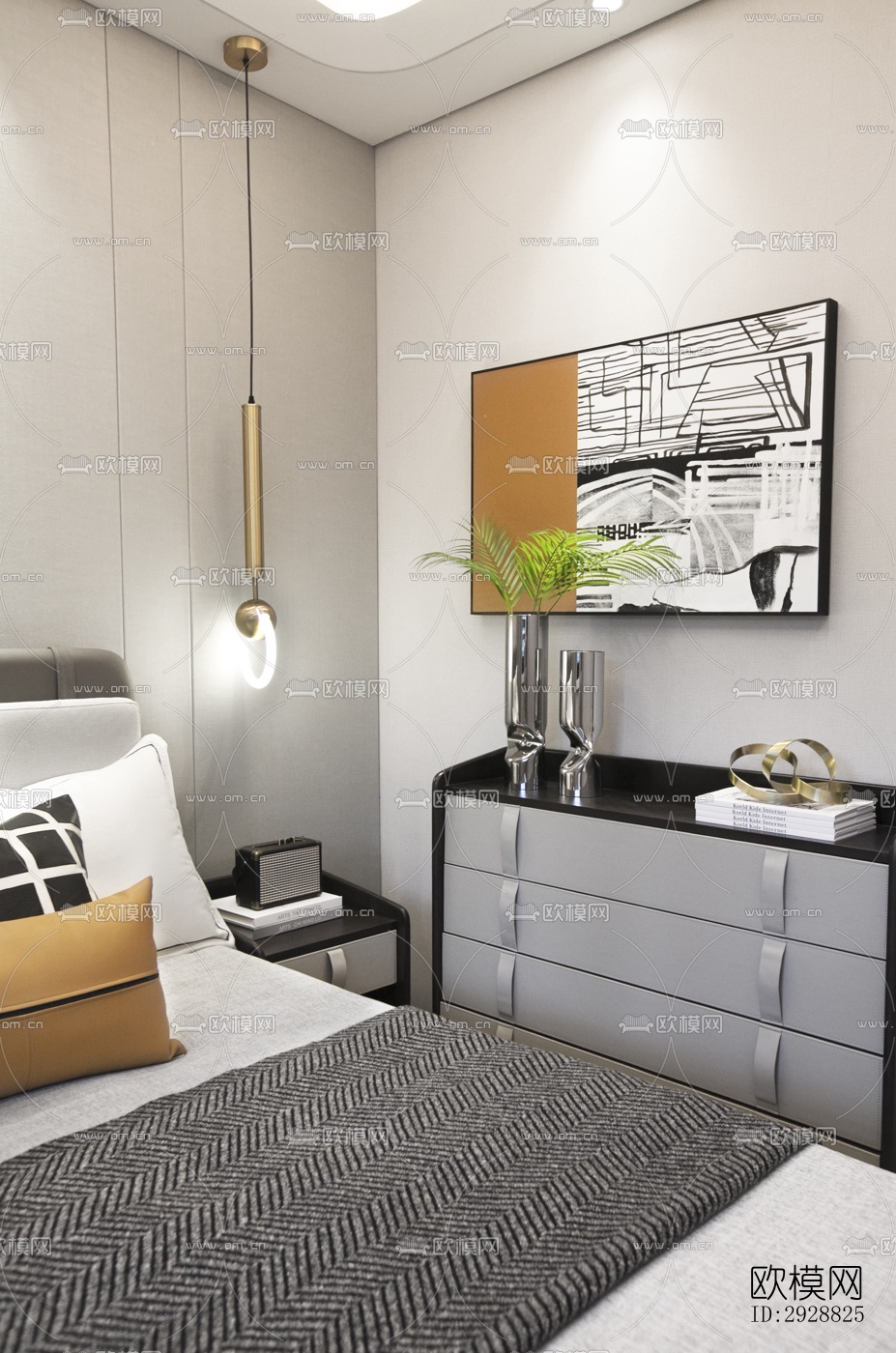 现代平层效果图下载（渲染图5）