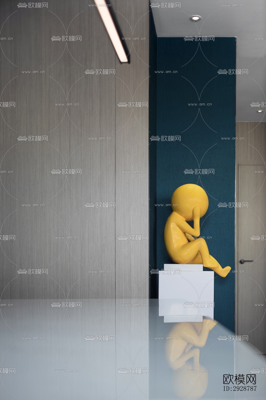 现代平层效果图下载（渲染图12）