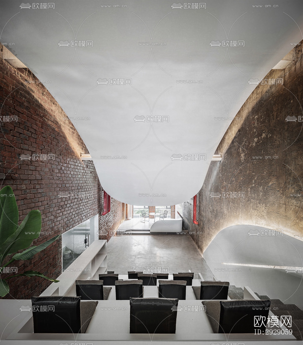 工业风办公区效果图下载（渲染图11）