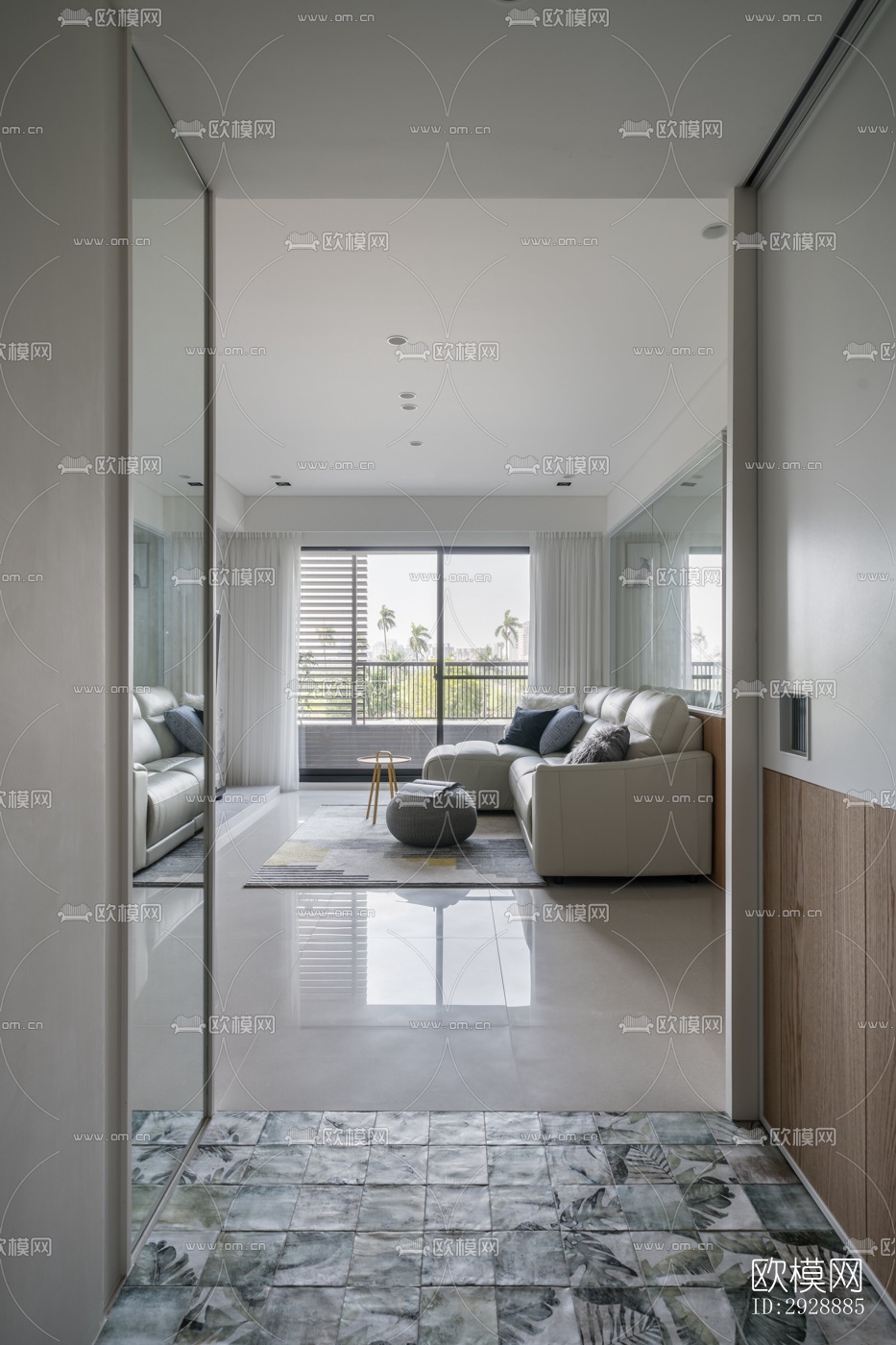 现代平层效果图下载（渲染图6）