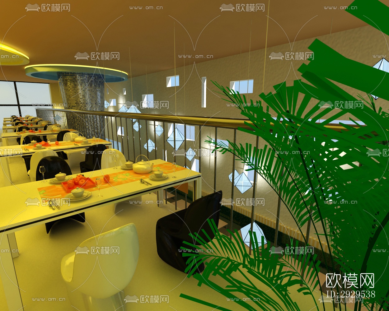 后现代西餐厅效果图下载（渲染图1）